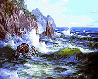 Художественный творческий набор, картина по номерам Волны о скалы, 50x40 см, «Art Story» (AS0536)