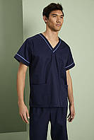 Медицинский костюм хирургический мужской тёмно-синий Atteks - 03304 50