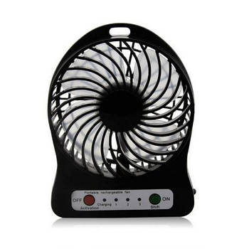 Вентилятор настільний Mini Fan XSFS-01 з акумулятором 18650 Black S