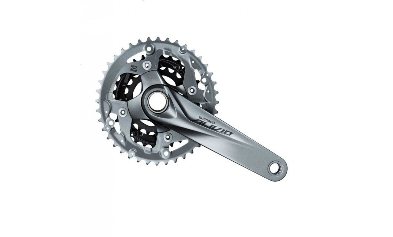Шатуни HT2 Shimano FC-M4050 ALIVIO 22/30/40Т 9-ск 165 мм з кареткою сірі