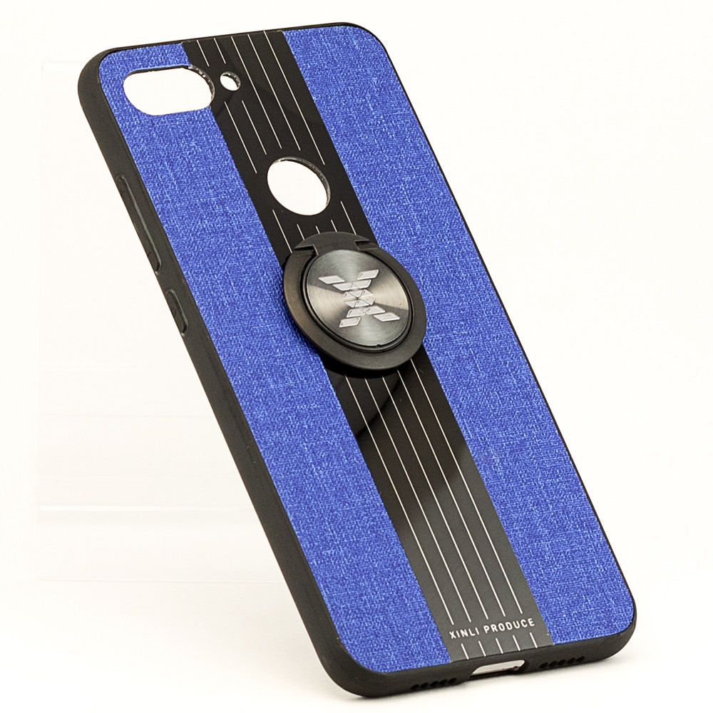 Чехол X-Line для Xiaomi Mi 8 Lite бампер накладка с подставкой Blue - фото 2 - id-p1122905985