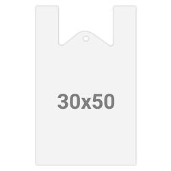 Пакет майка без малюнку (прозора) - 30x50, 50 шт, 51мк.