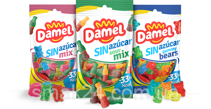 Желейні цукерки БЕЗ САХАРА та ГЛЮТЕНА Damel Sin azucar Sweet Mix (солодкий мікс) Іспанія 90 г - фото 4 - id-p1122910298