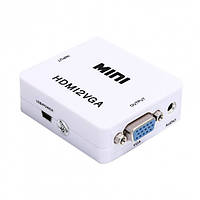 Конвертер адаптер перехідник HDMI на VGA відео з аудіо 1080P HDV-630 VGA-01 S