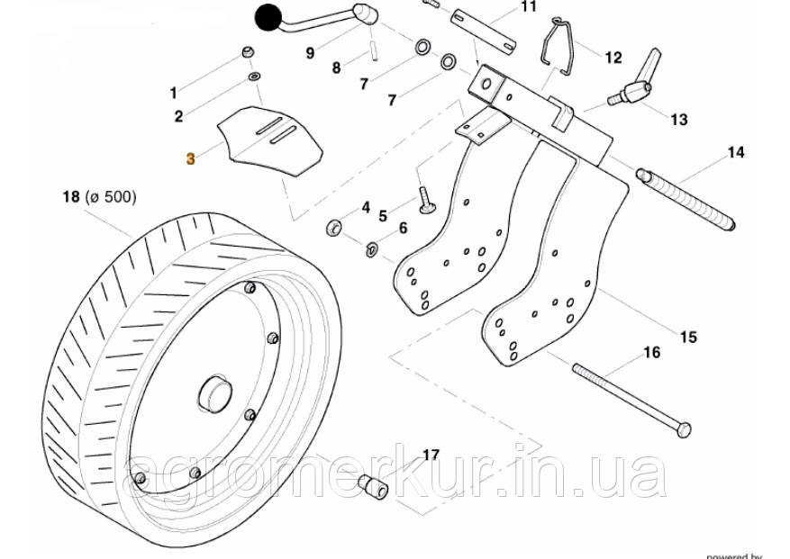 Чистик AC819538 колеса прикотуючого Kverneland