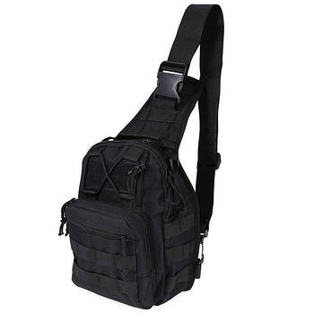 Рюкзак-сумка на одне плече для велоспорту, подорожей, туризму, кемпінгу Спартак 600D Black S
