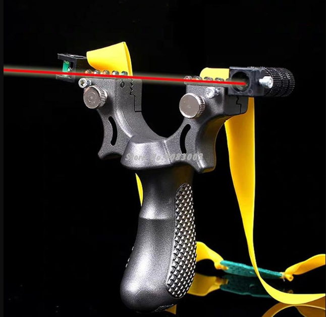 Лазерна рогатка для полювання з гумовою стрічкою! Швидкісна катапульта з лазерним наведенням!