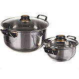 Набір каструль з кришками з 12 предметів A-plus 9036 (SH007555), фото 4