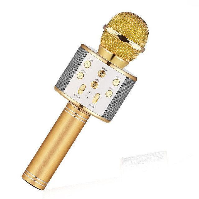 Мікрофон караоке бездротової bluetooth Спартак WS858 Karaoke Gold S