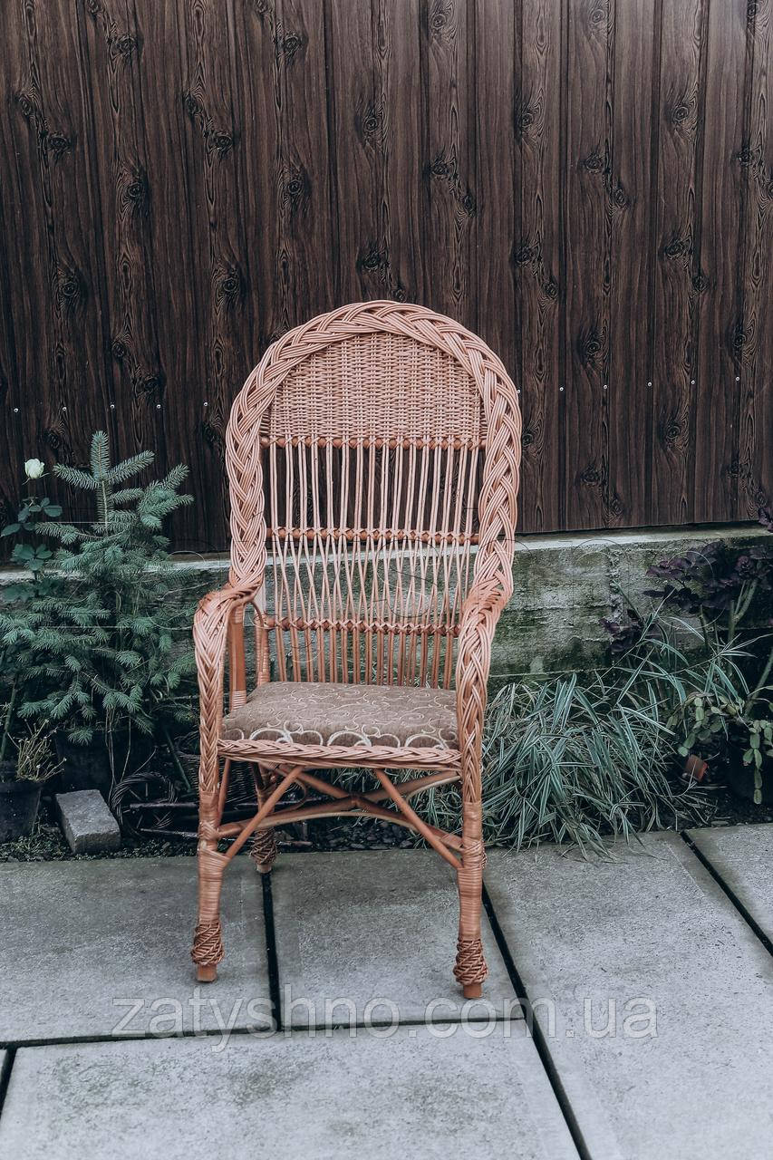 Стул кресло плетеное кофейное для кухни - фото 3 - id-p1123001884