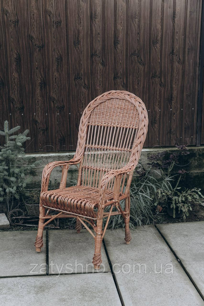 Стул кресло плетеное кофейное для кухни - фото 4 - id-p1123001884
