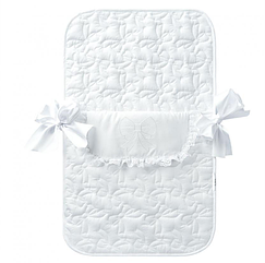 Дитячий набір на виписку для новонародженого Ангелочок (покривало, конверт, чепчик)