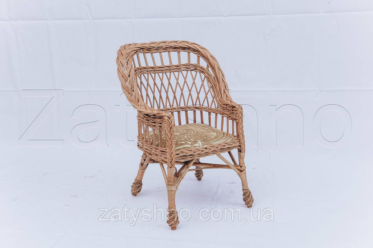 Кресло плетеное с мягкой сидушкой детское | кресло плетеное для дачи | кресло с мягкой сидушкой - фото 1 - id-p1123009050