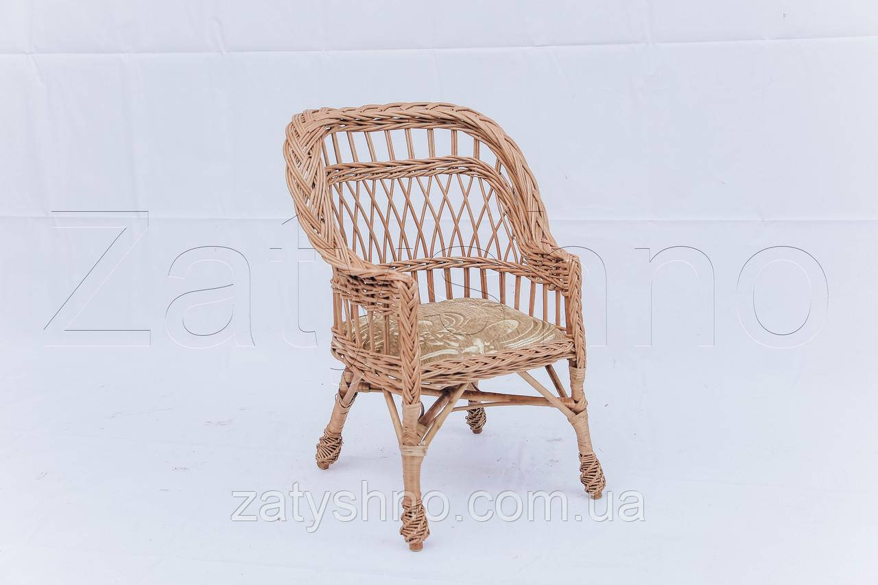 Кресло плетеное с мягкой сидушкой детское | кресло плетеное для дачи | кресло с мягкой сидушкой - фото 2 - id-p1123009050