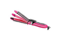 Плойка праску для волосся гофре 3 в 1 Gemei GM 2922 Pink S