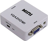 Конвертер переходник адаптер VGA на HDMI со звуком MHZ VGA2HDMI 5027 S