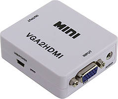 Конвертер перехідник адаптер VGA HDMI зі звуком MHZ VGA2HDMI 5027 S