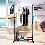Стійка для одягу і взуття телескопічна подвійна Double pole Clothes Horse Спартак (SH008873), фото 3