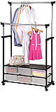 Стійка для одягу і взуття телескопічна подвійна Double pole Clothes Horse Спартак (SH008873), фото 4