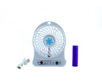 Портативний вентилятор USB mini fan XSFS-01 з акумулятором 18650 White S
