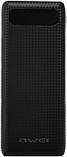 УМБ портативний зарядний Power Bank Awei P70K 20000 mah, чорне (SH009924), фото 2