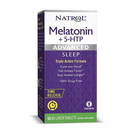 Natrol Melatonin + 5-htp 60 таб, фото 2