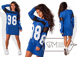 Молодіжна крута стильна коротка трикотажна пряма сукня вільного крою в спортивному стилі. Арт-2634/23