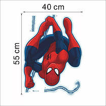 Наклейка на стіну, дитячі наклейки, стікери "Людина-павук Spider-Man" 88см*40см (лист 60*45см), фото 2