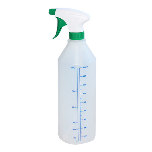 Пульверизатор із пляшкою 0,9 л зі шкалою в мл і %, зелений. 26207, фото 1