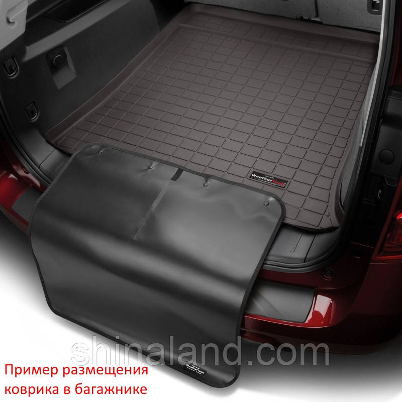Килимок у багажник Porsche Cayenne II 2010 — 2018 стандарт. аудіосистема, з накидкою для захисту бампера, какао,