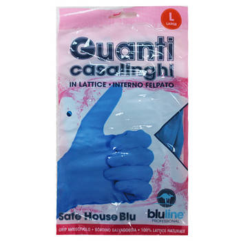 Рукавички латексні господарські, L, 2 шт. SAFE HOUSE BLU. GUL008BLL