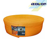 Демпферна стрічка IZOLON AIR 8мм*150мм*50м з плівкою (спідницею) з насічками (помаранчева)