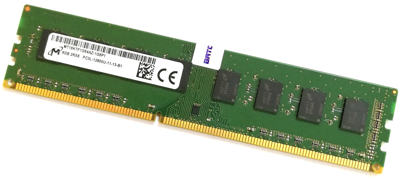 Micron 8GB DDR3L Memory Module - MT16KTF1G64AZ-1G6P1 2RX8 PC3L-12800U RAM For Computers & Laptops