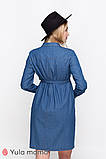 Сукня-сорочка для вагітних та годування синя VERO DR-10.031 Юла мама, фото 4