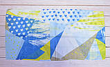 Шарф снуд жіночий повітряний з бавовни з візерунком і принтом абстракція колір блакитний 180*45, фото 4