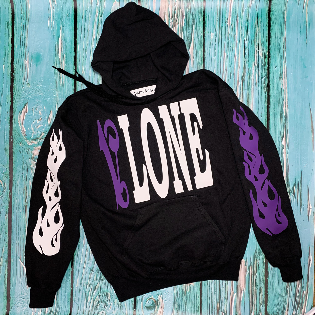 Толстовка чёрная Palm Angels x Vlone Fiolet
