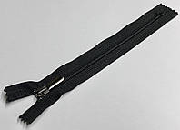 Обувные молнии  усиленная тип 7 20 см цвет черный с бегунком блек никель (прямой)