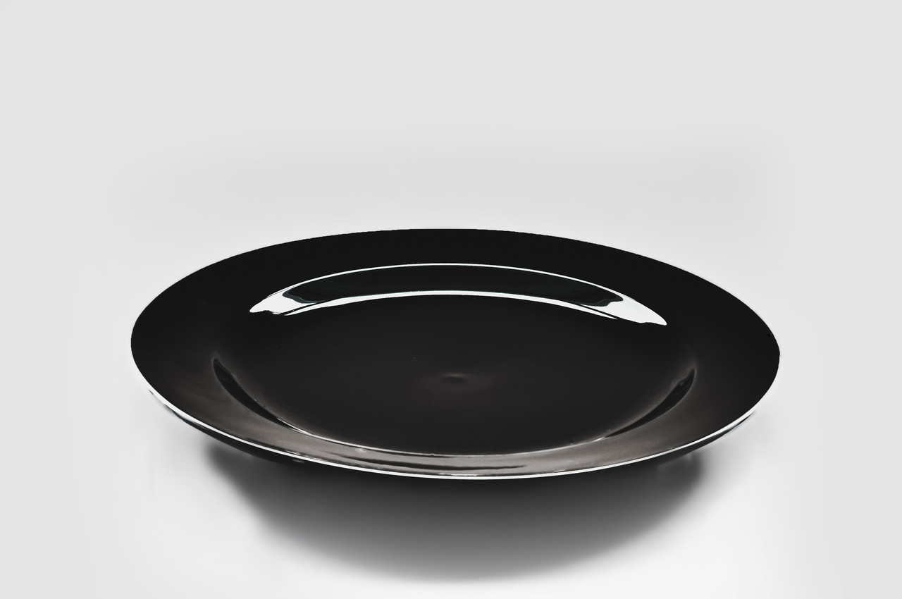 Тарілка кругла чорна 10" плоска (25,5см), фото 1
