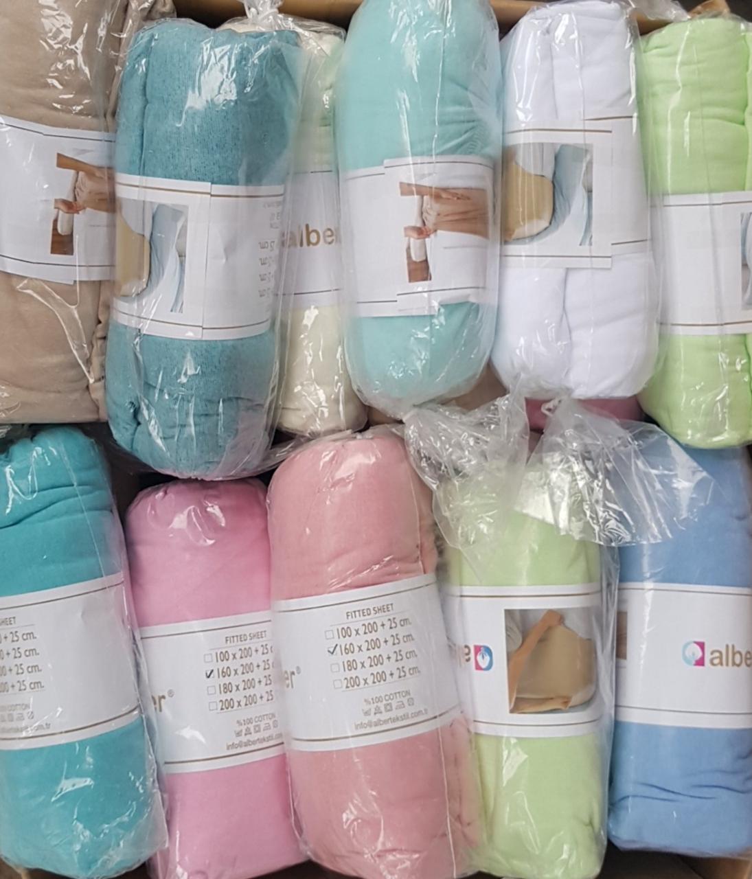 Трикотажне простирадло на резинці в кольорах ( Туреччина), фото 1