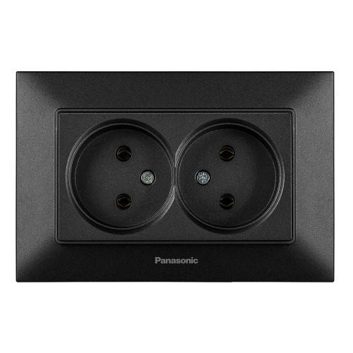 

Розетка Panasonic Arkedia Slim двойная, черная