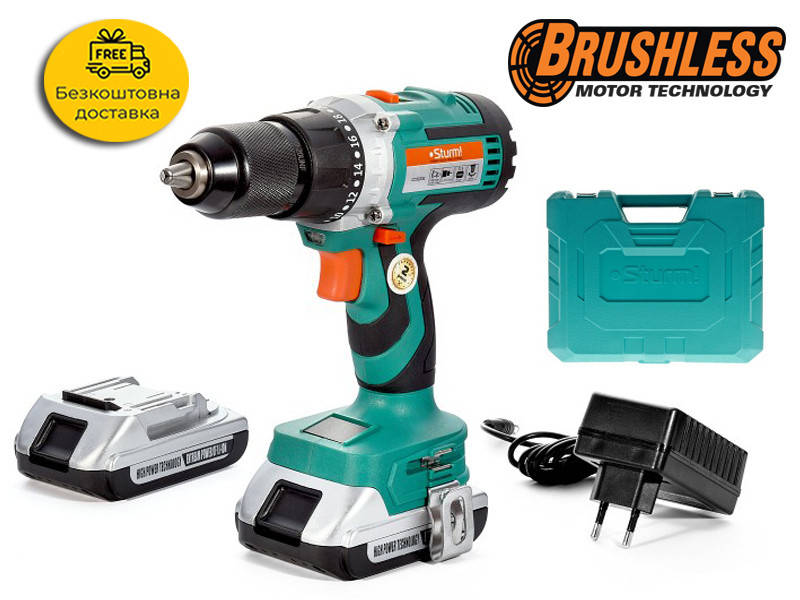 

Дрель-шуруповерт аккумуляторная c бесщеточным двигателем Sturm CD3220BL