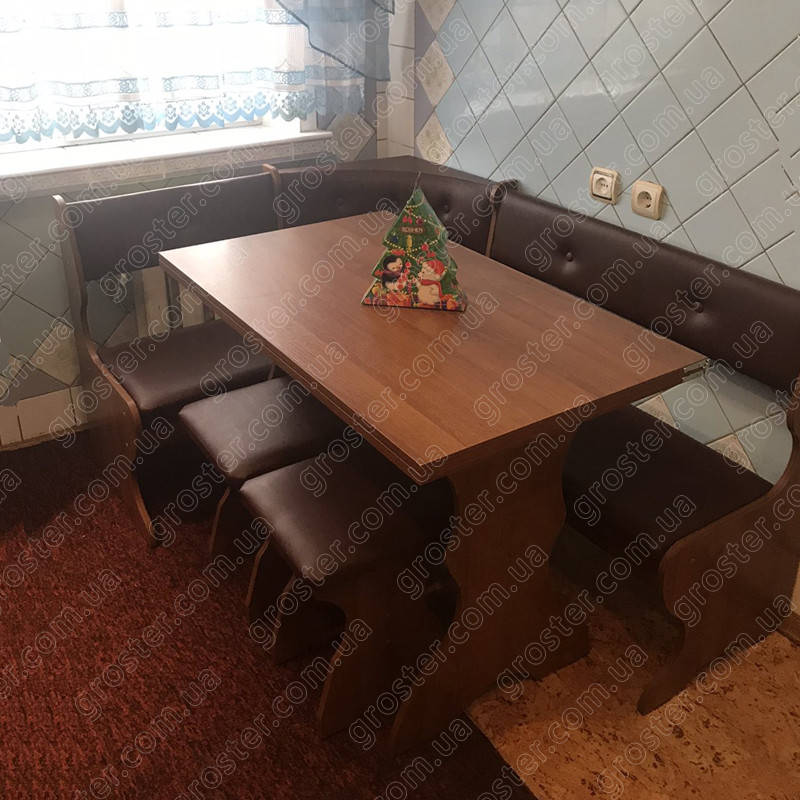 

Кухонный уголок Принц с раскладным столом и 2 табурета