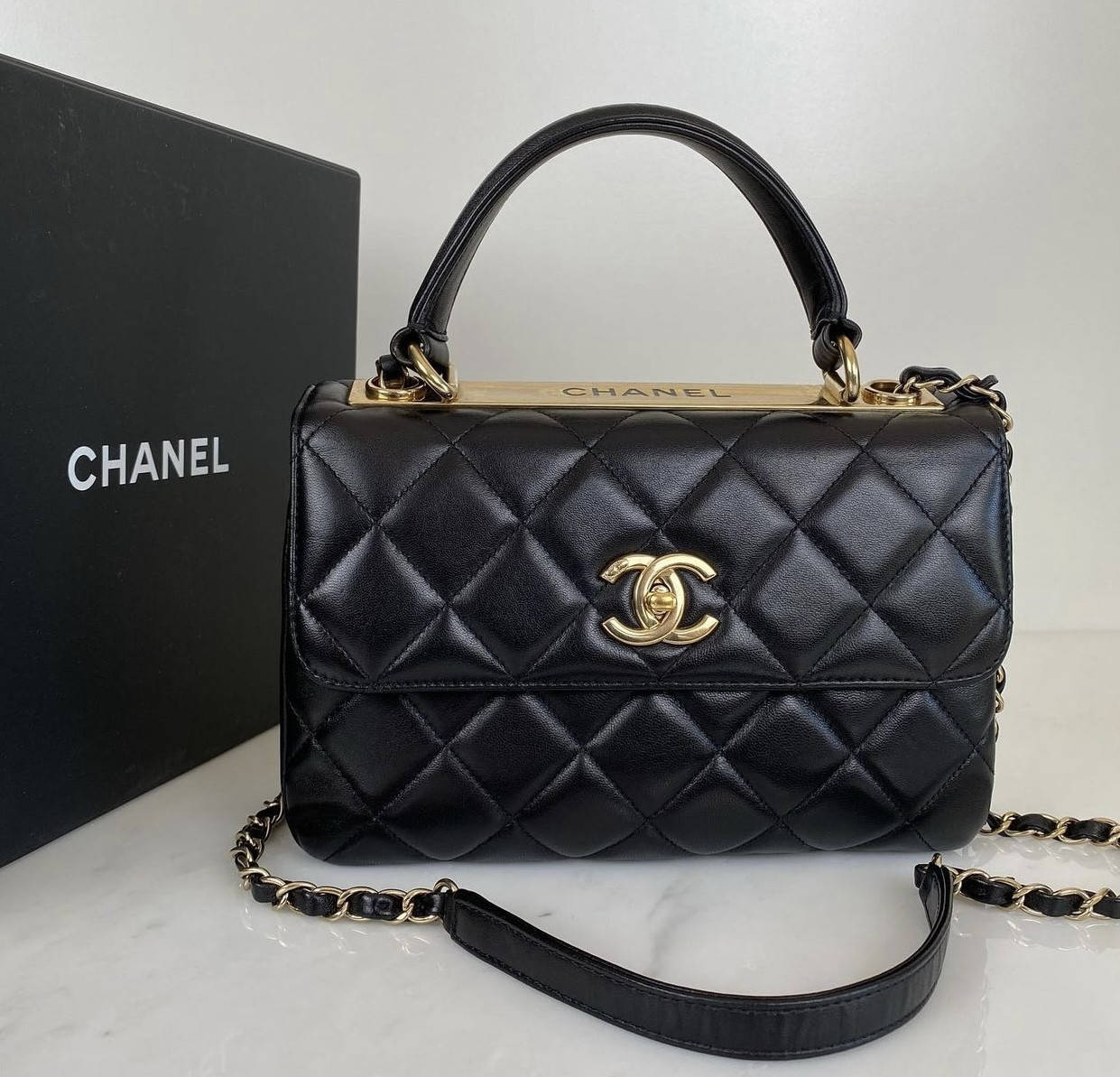 

Модная женская чёрная сумка Chanel Шанель, Черный