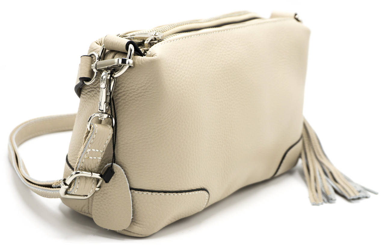 

Стильная кожаная сумка NiceBags V3141-3M - Бежевая, Бежевый
