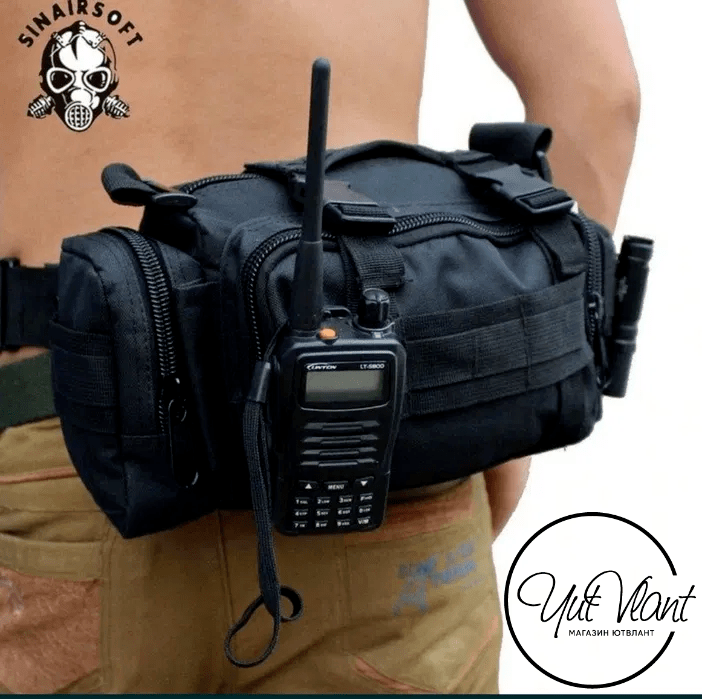 

Сумка тактическая на пояс Molle черная 6л, Черный
