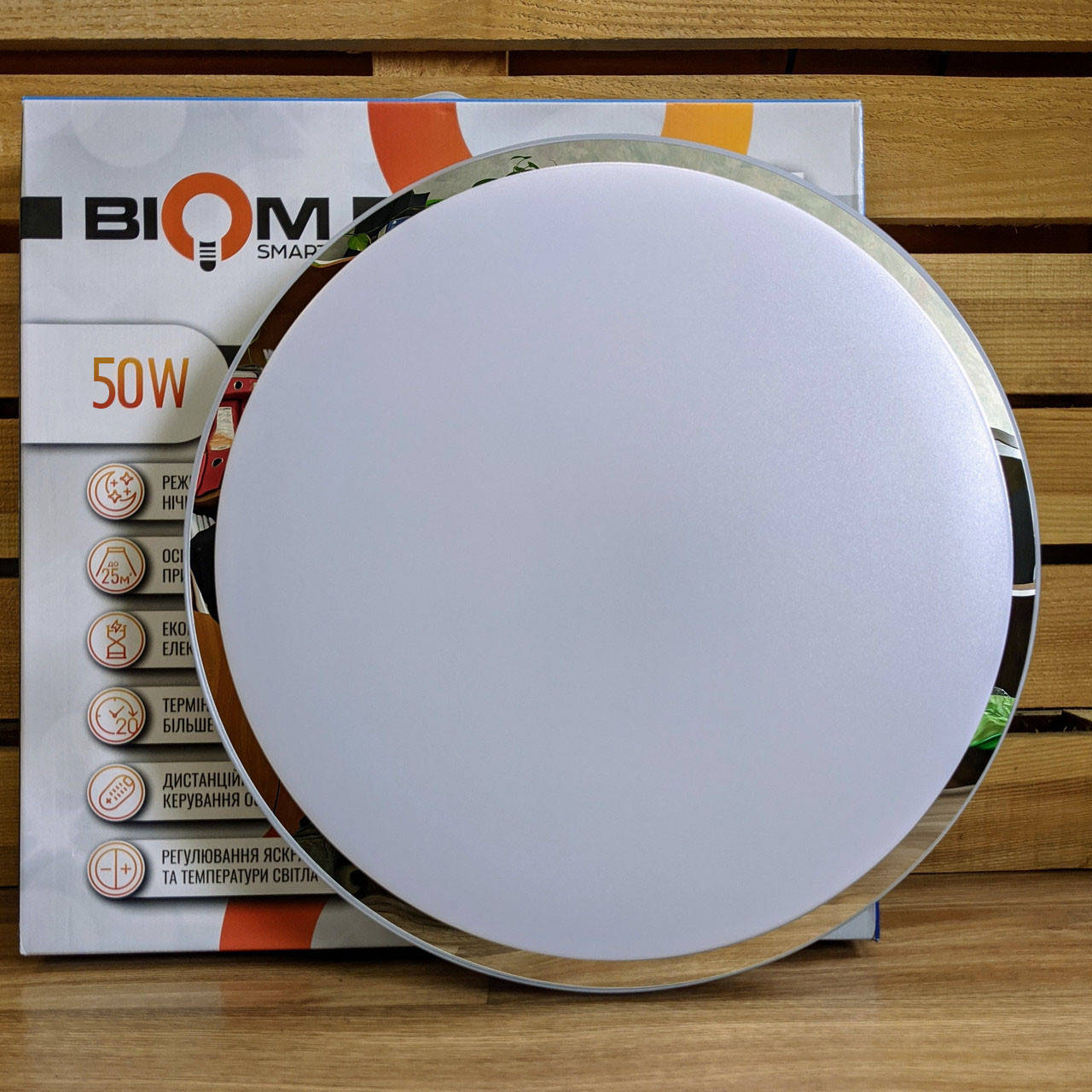 

Светильник люстра с пультом светодиодный 50Вт BIOM SMART SML-R18-50
