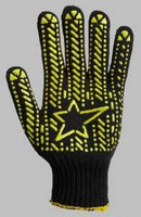 Перчатки черные с ПВХ точкой DOLONI "Звезда" (упаковка 10 пар) - фото 3 - id-p140441705