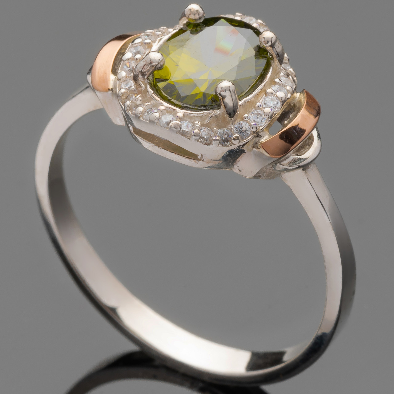 Серебряное кольцо 925 пробы с золотом арт. 450к