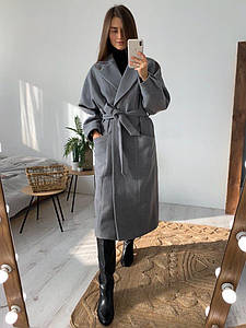 Кашемірове пальто жіноче на запах під пояс. ЛД-8-0220 (205)