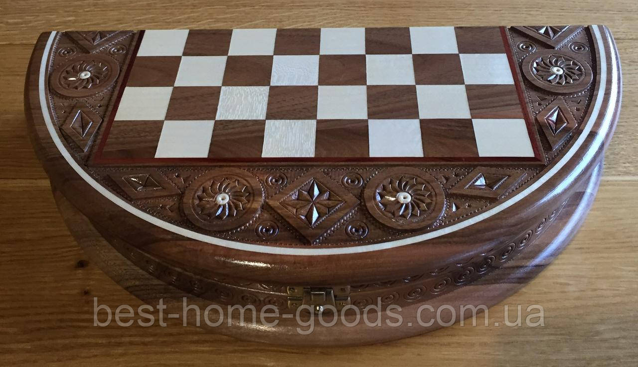 Шахматы резные деревянные круглые ручной работы. - фото 10 - id-p968645936